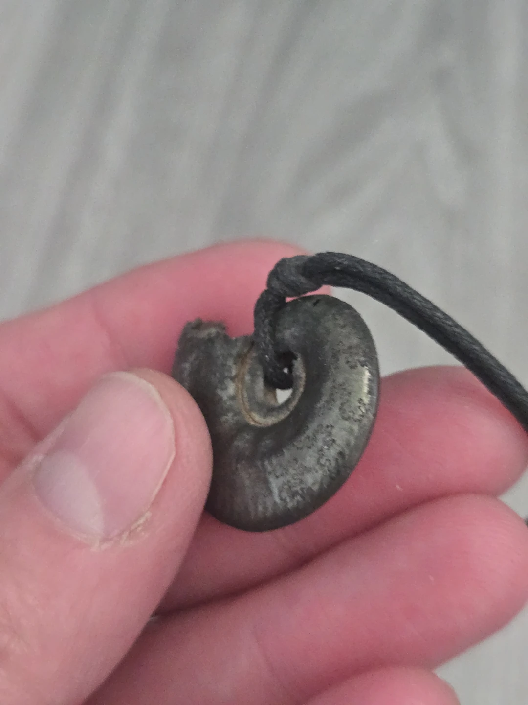 Vintage Ammonite Fossil Pendant Necklace - photo 3