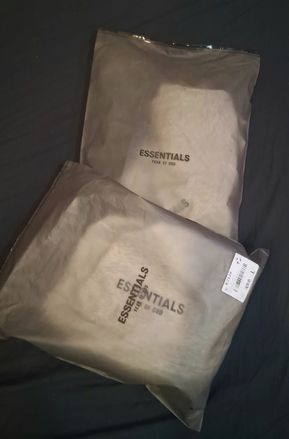 essentials fear of God shorts and t shirt set