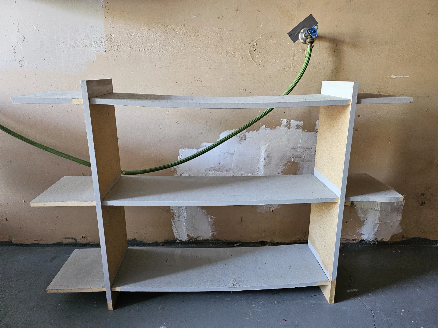 Grey wood shelf