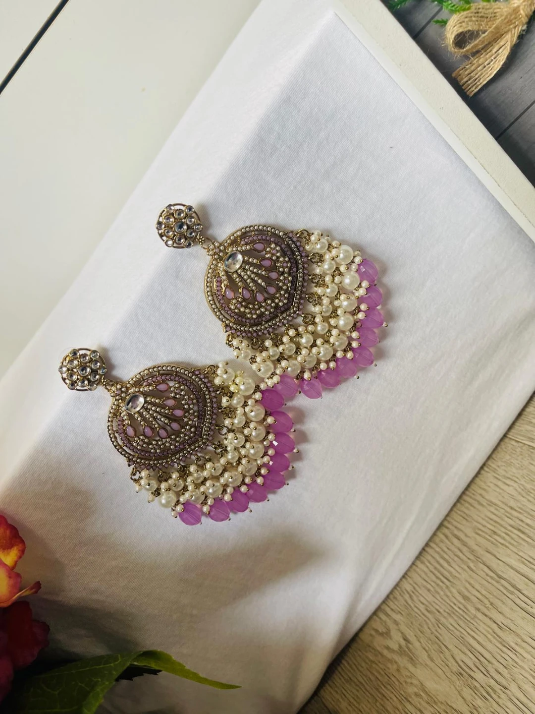 Traditional Indian Style Chandelier Earrings