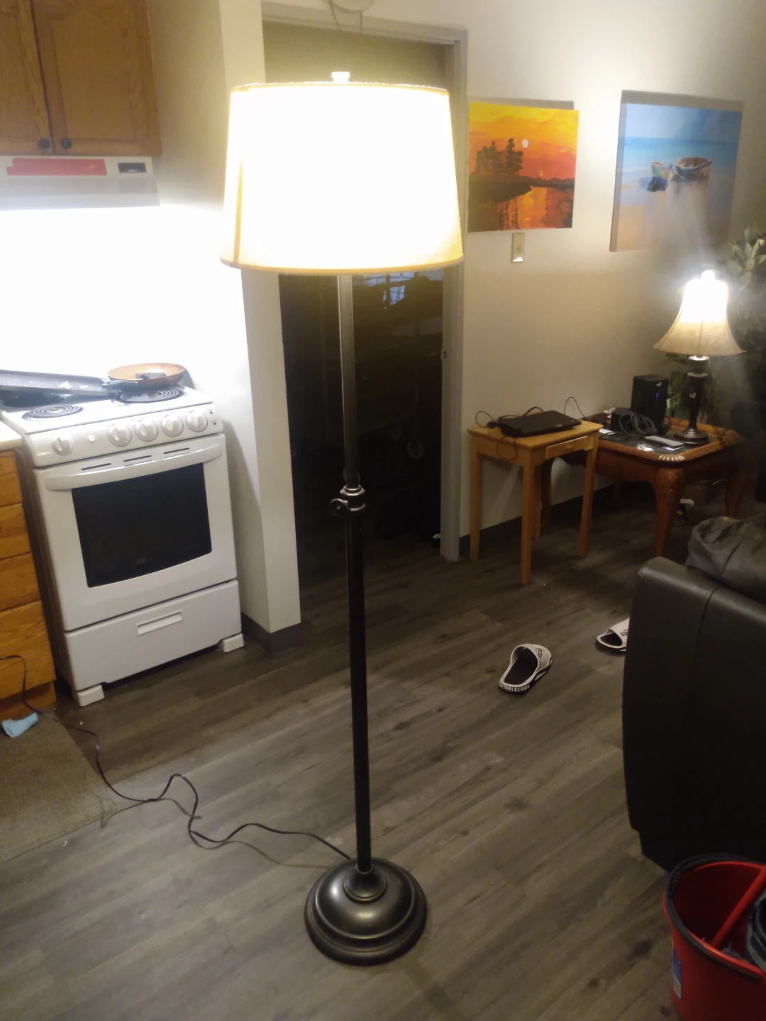 Floor Lamp with Cream Shade