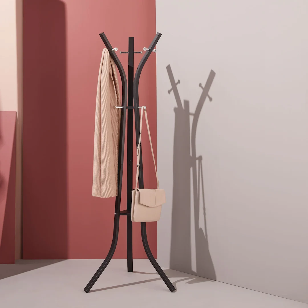 Metal Freestanding Coat Rack with 9 Hooks - Dark Brown - photo 4