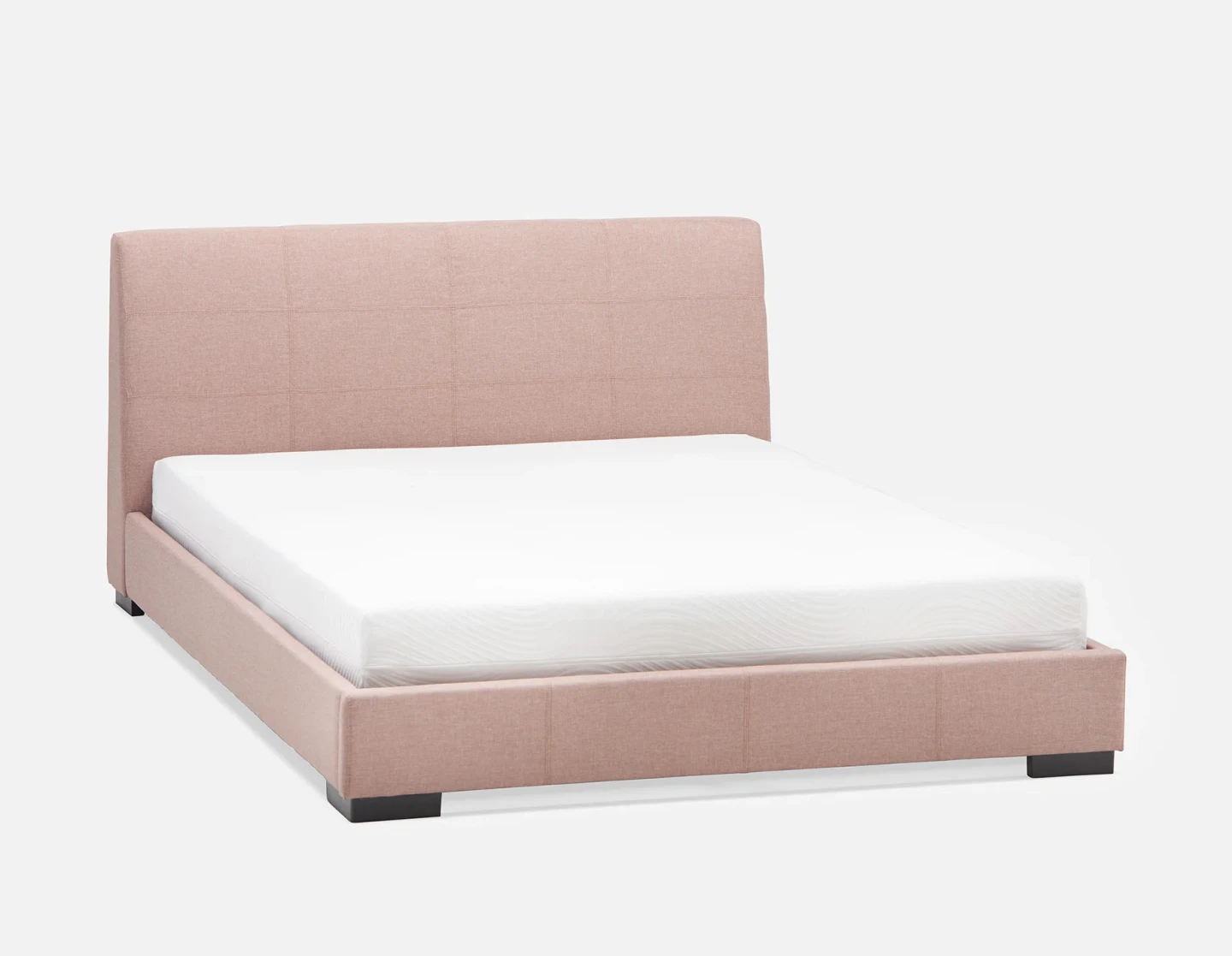 Structube Denise Queen Bed – Pink Upholstered Bed Frame