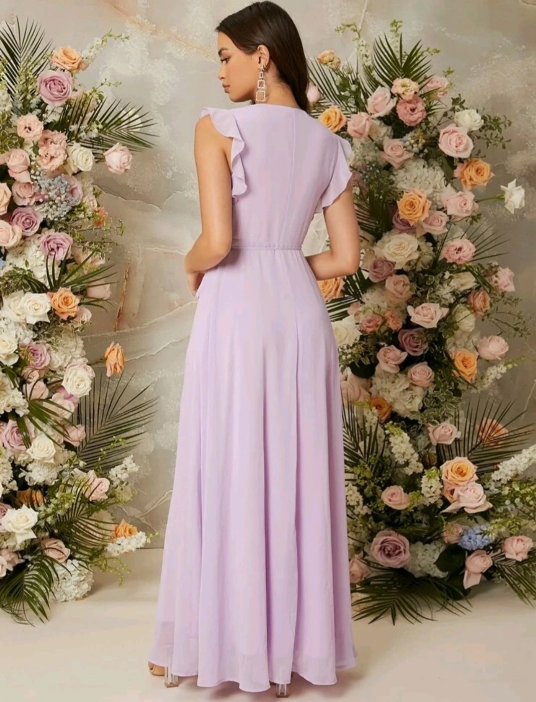 Shein Lavender Wrap Maxi Dress - Medium - photo 3