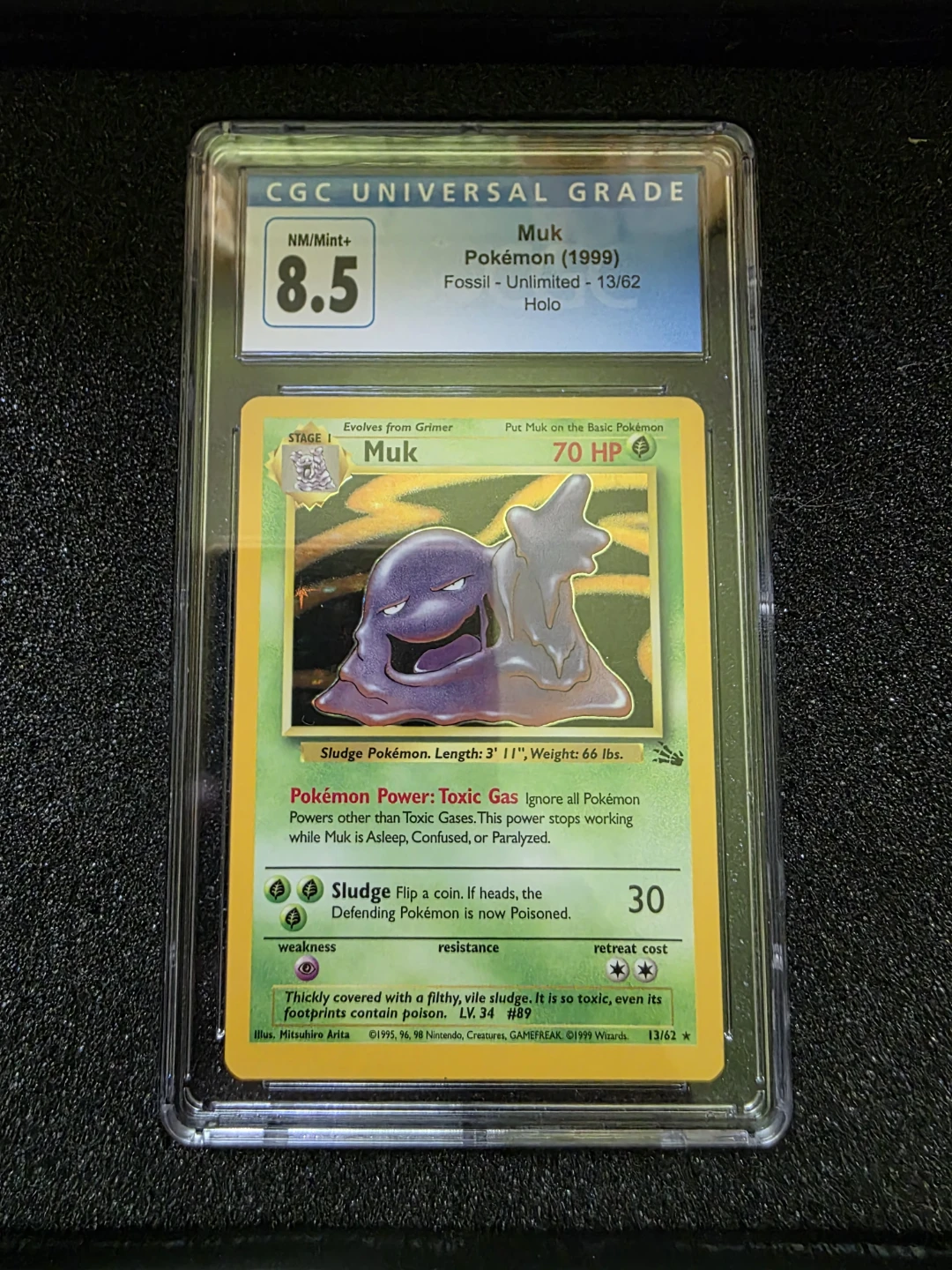 Pokemon Muk Fossil Unlimited 13/62 Holo CGC 8.5