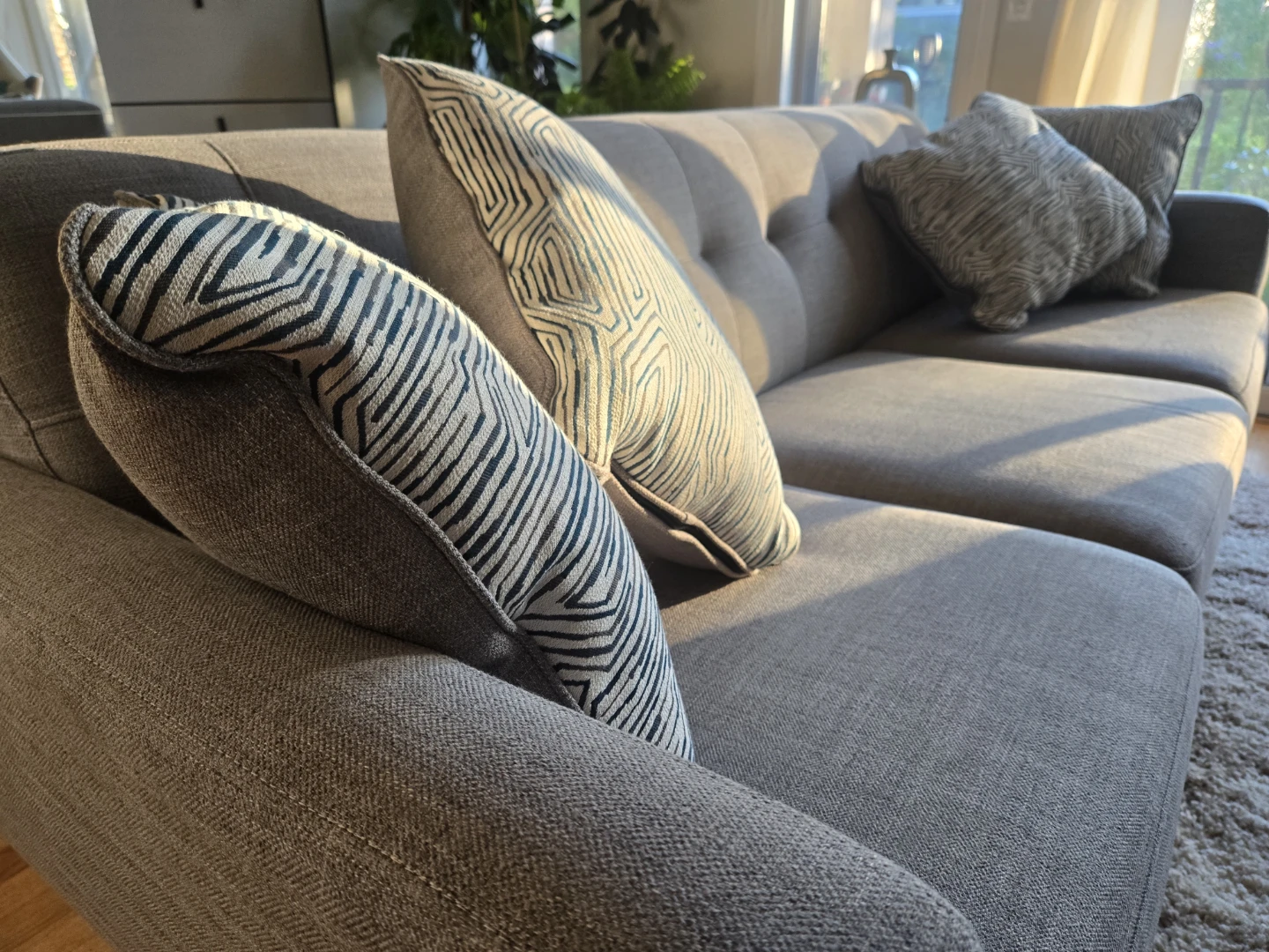 Modern Gray Sofa with Decorative Pillows - photo 4