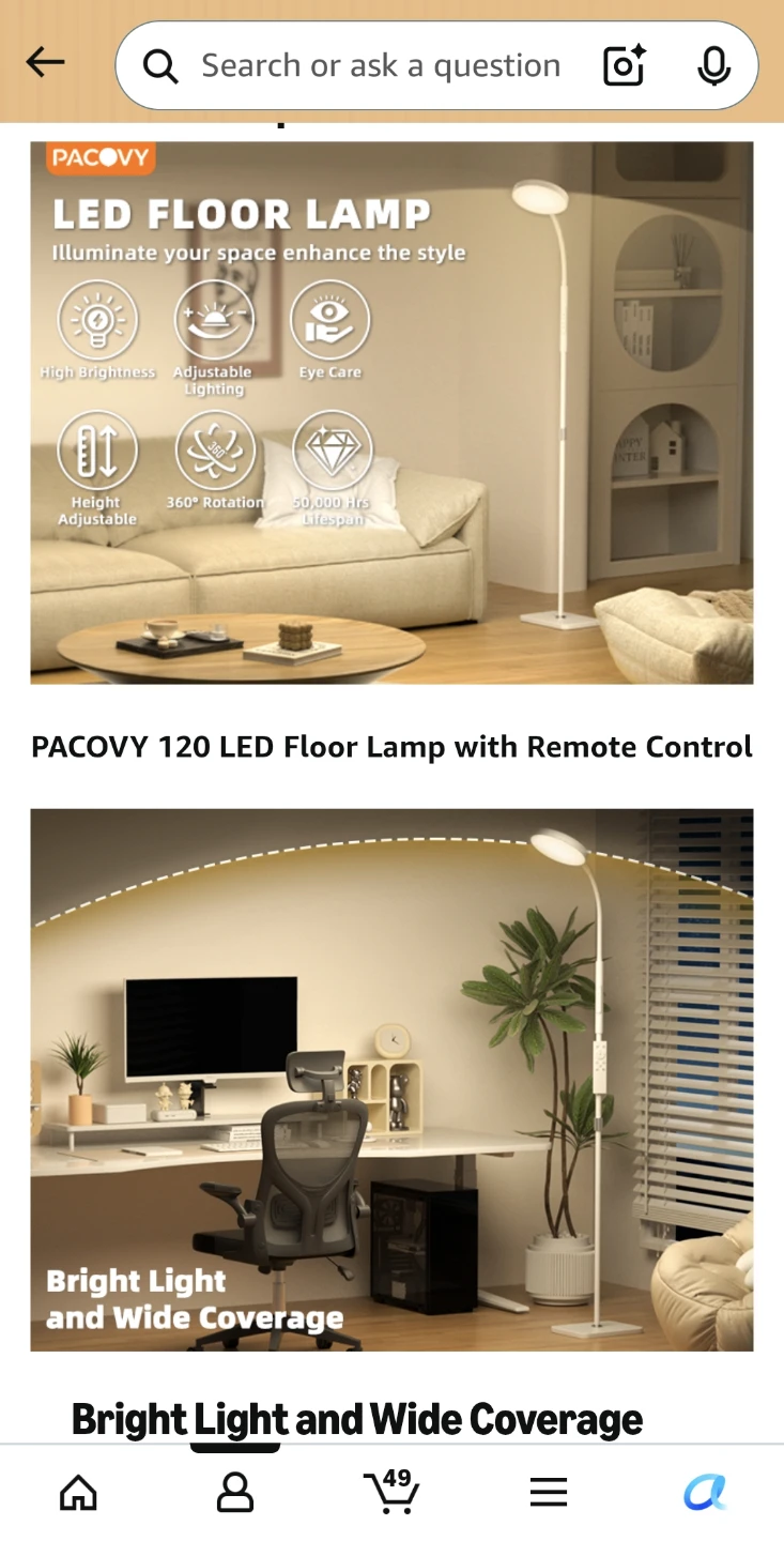Modern LED Floor Lamp - Remote & Adjustable Light - photo 3