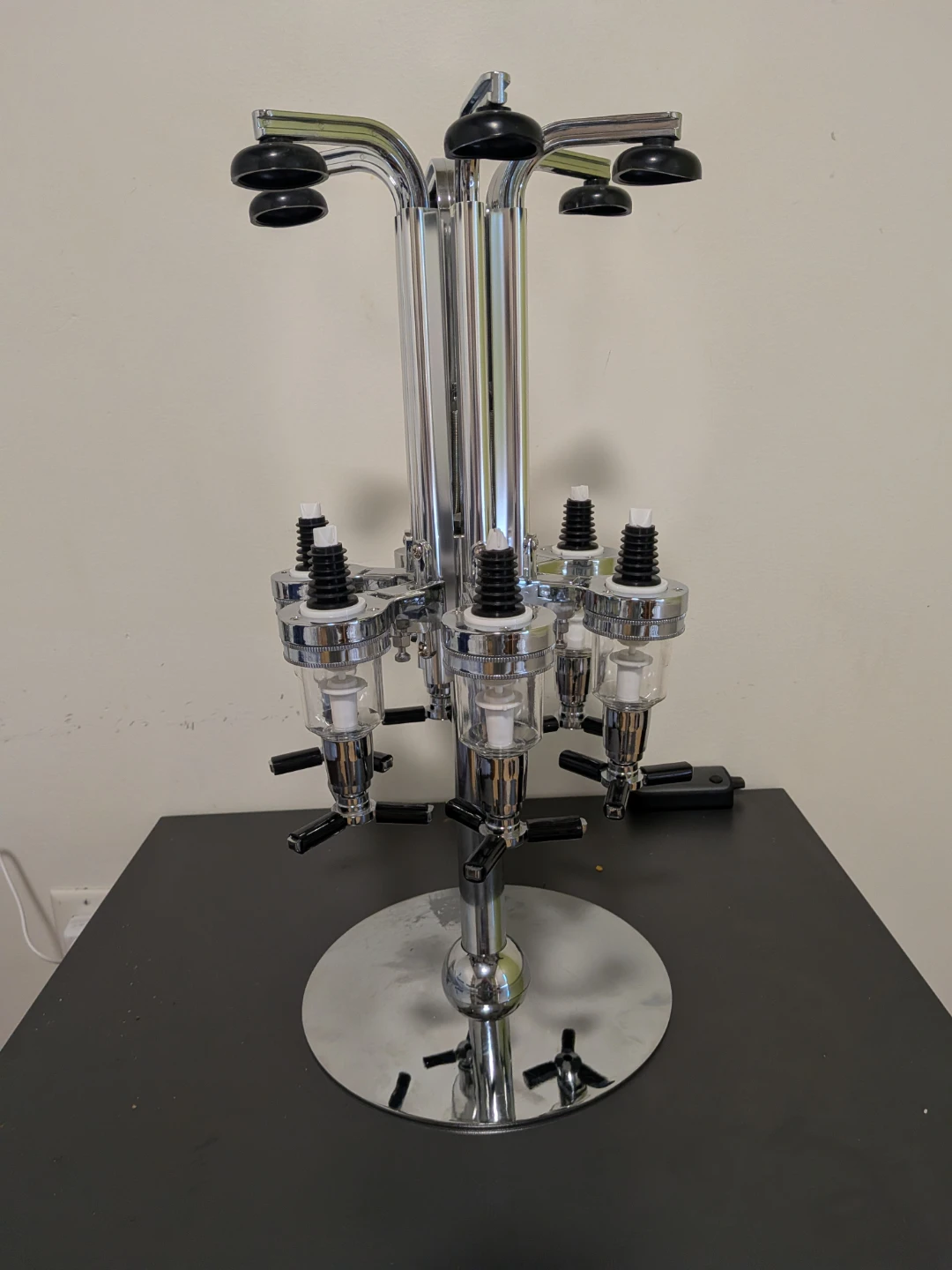 Chrome 6-Bottle Liquor Dispenser