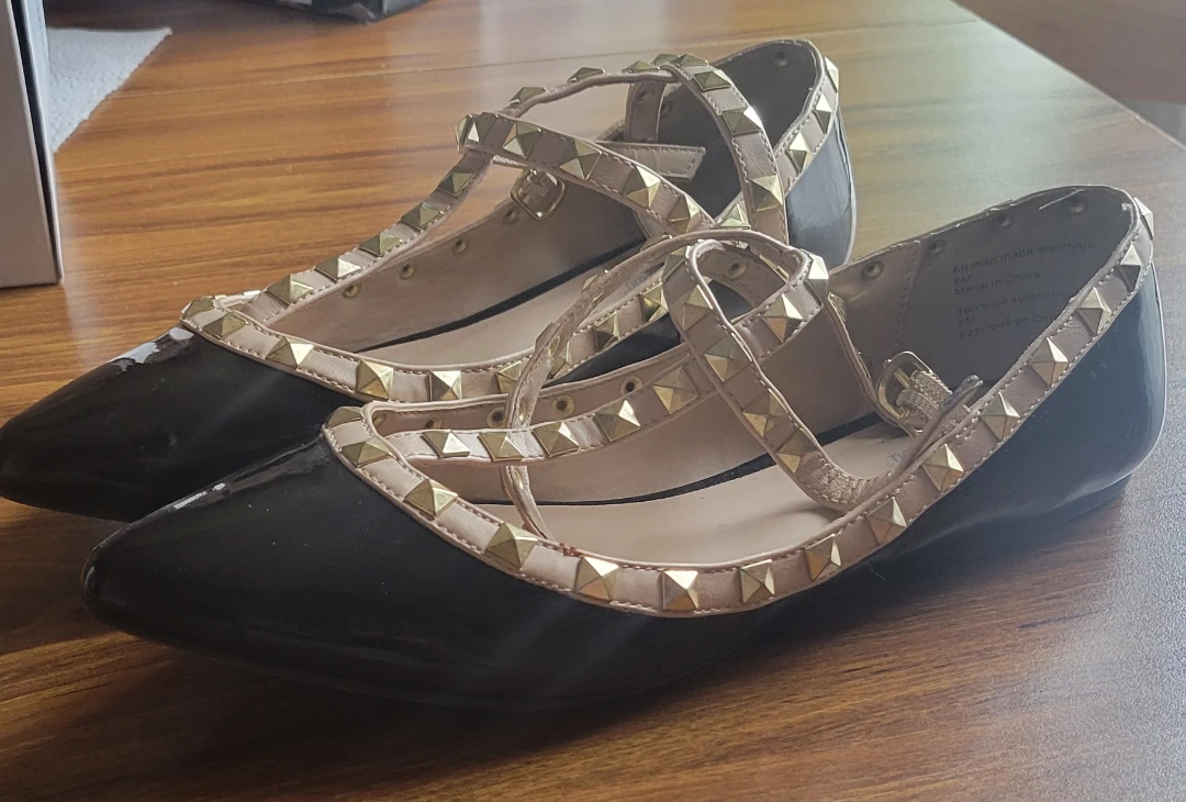 Black Studded Ballet Flats - photo 2