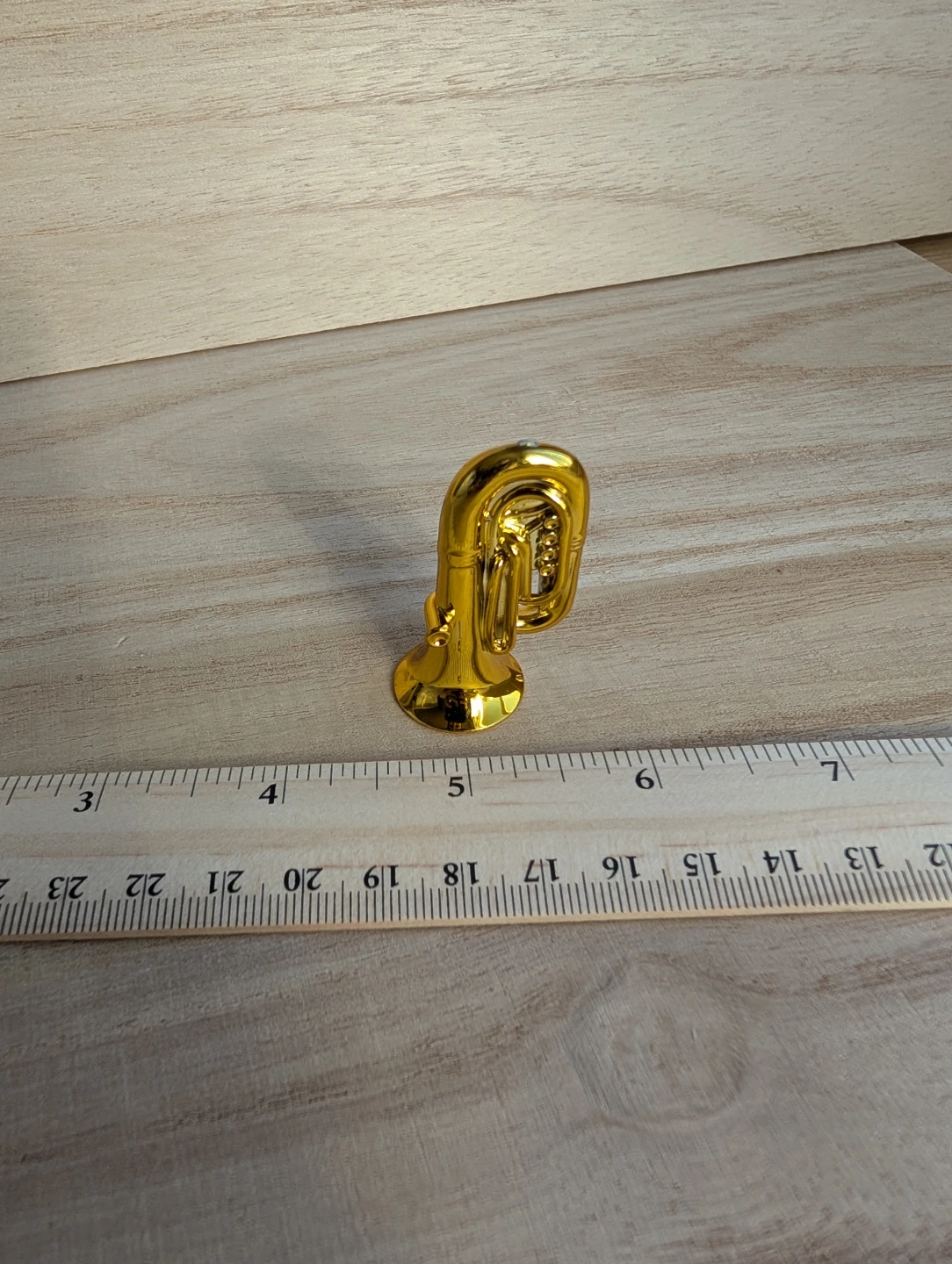 Gold miniature tuba decoration - photo 3