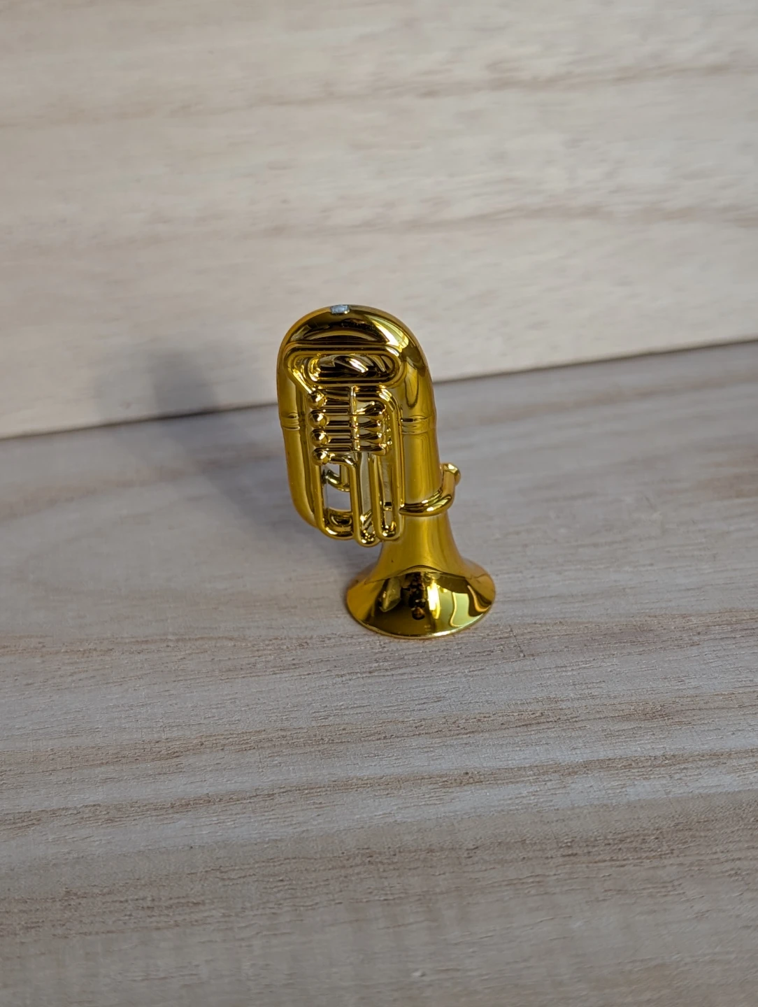 Gold miniature tuba decoration