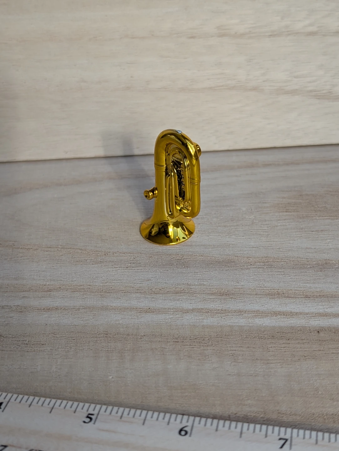 Gold miniature tuba decoration - photo 4