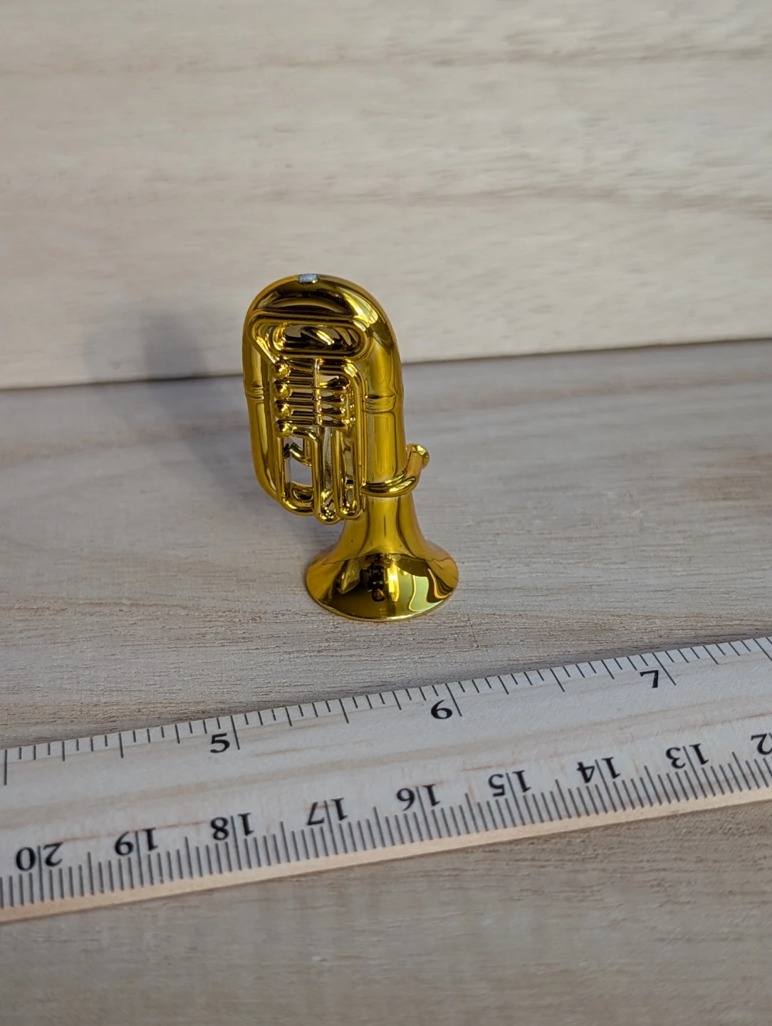 Gold miniature tuba decoration - photo 5