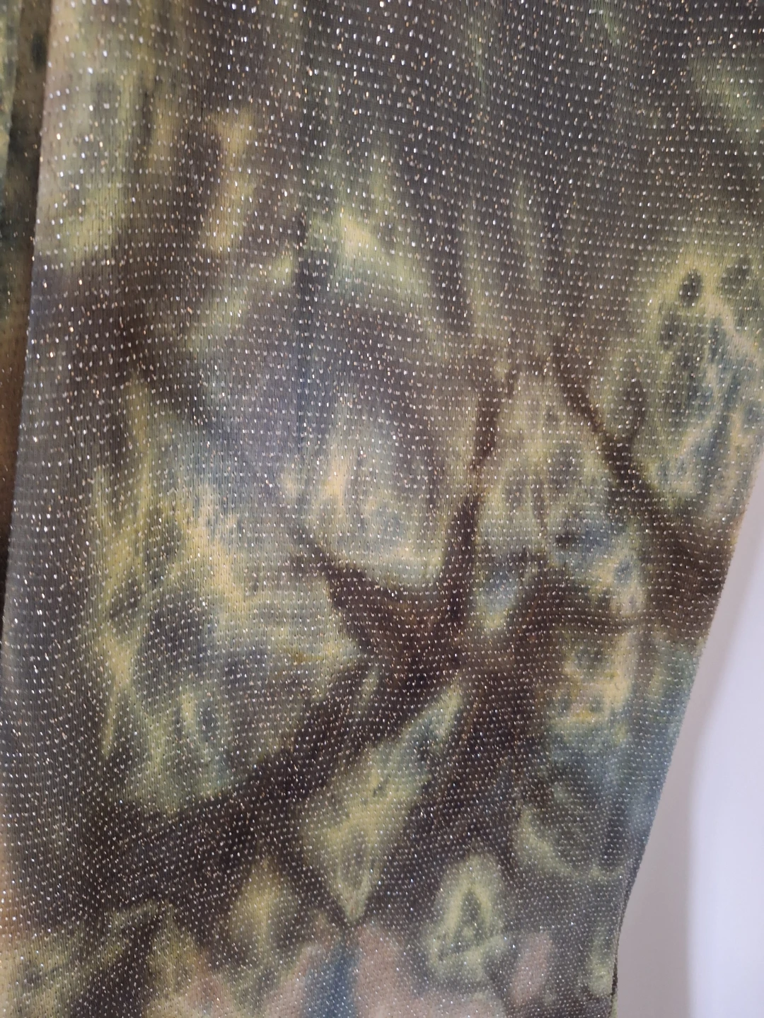 Women's Green & Brown Tie-Dye Sparkle Maxi Dress - photo 4