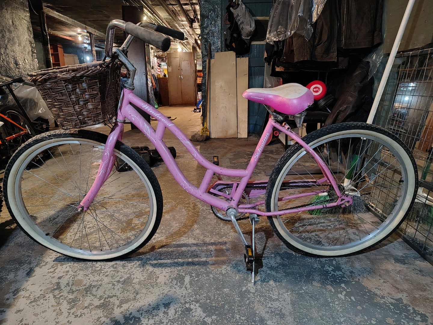 Schwinn Pink Cruiser Bicycle with Wicker Basket