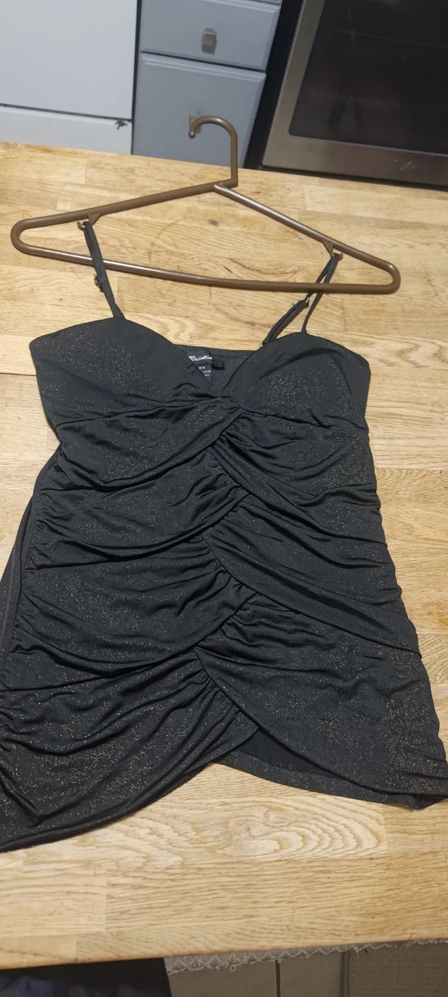 Seductions Black Ruched Sparkle Dress M/M