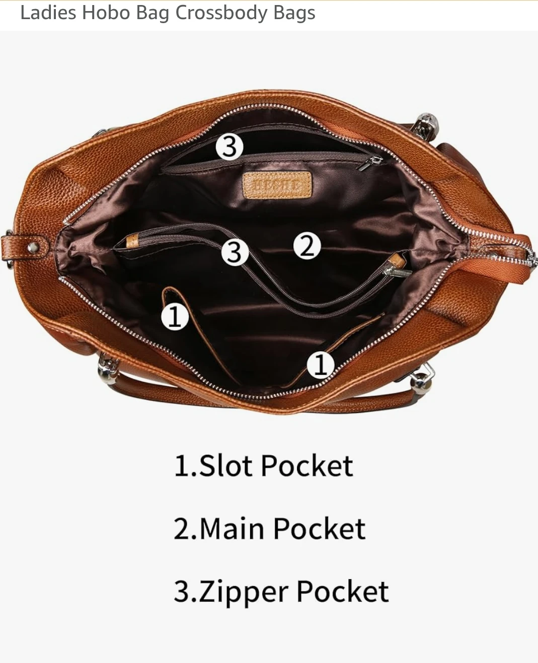 HESHE Leather Hobo Shoulder Bag - photo 3