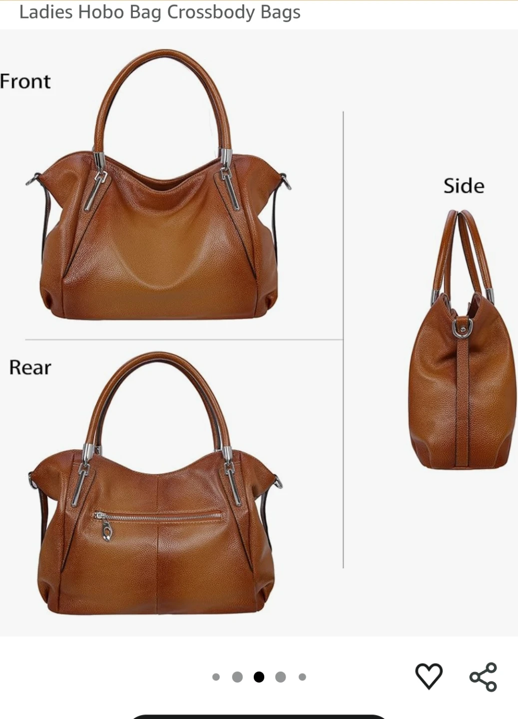 HESHE Leather Hobo Shoulder Bag - photo 5