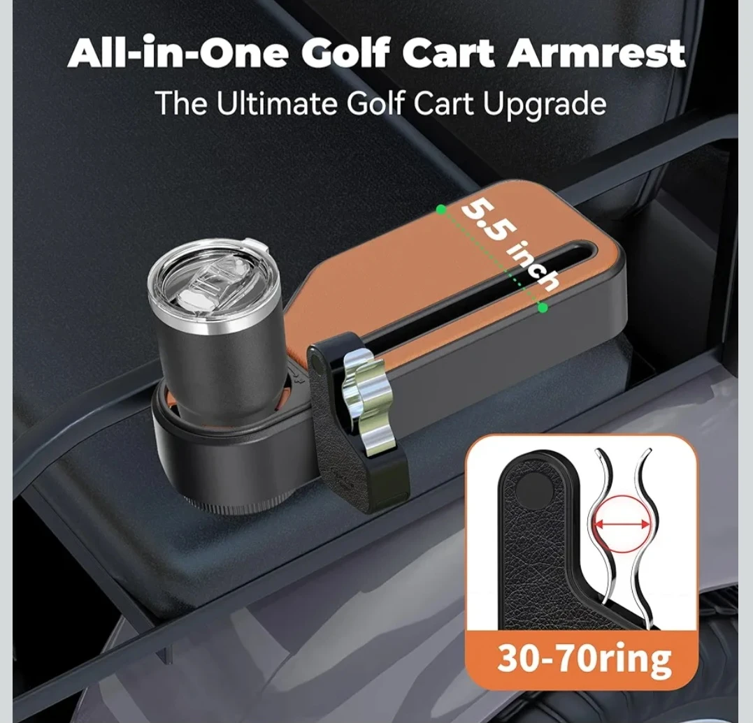 All-in-One Golf Cart Armrest with Cup Holder - photo 2