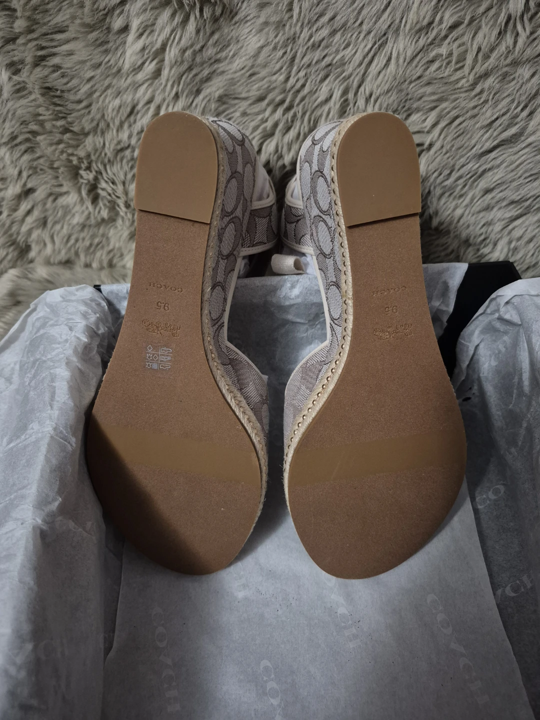 *NEW* Coach Page Jacquard Wedge Espadrille Sandals - photo 5