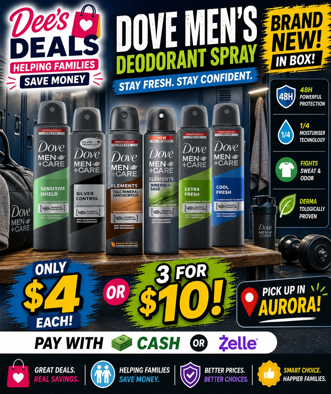 Dove Men+Care Deodorant Spray - 48H 3 for $10 - photo 2
