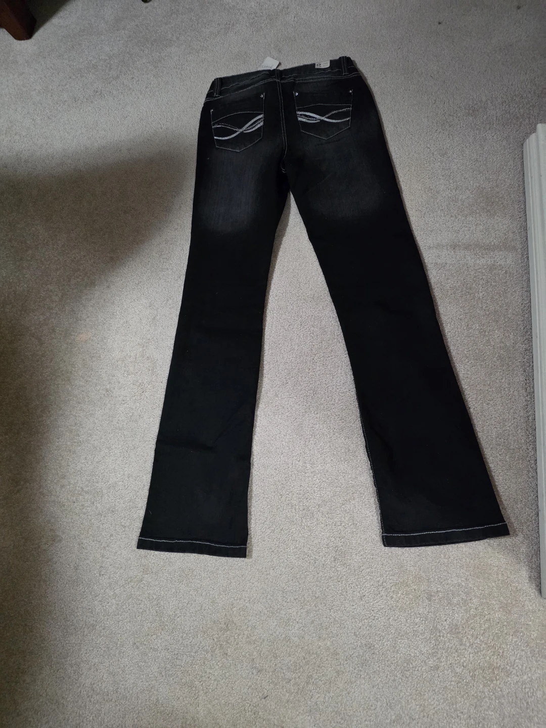 Suko Black Bootcut Jeans with White Stitching - photo 2
