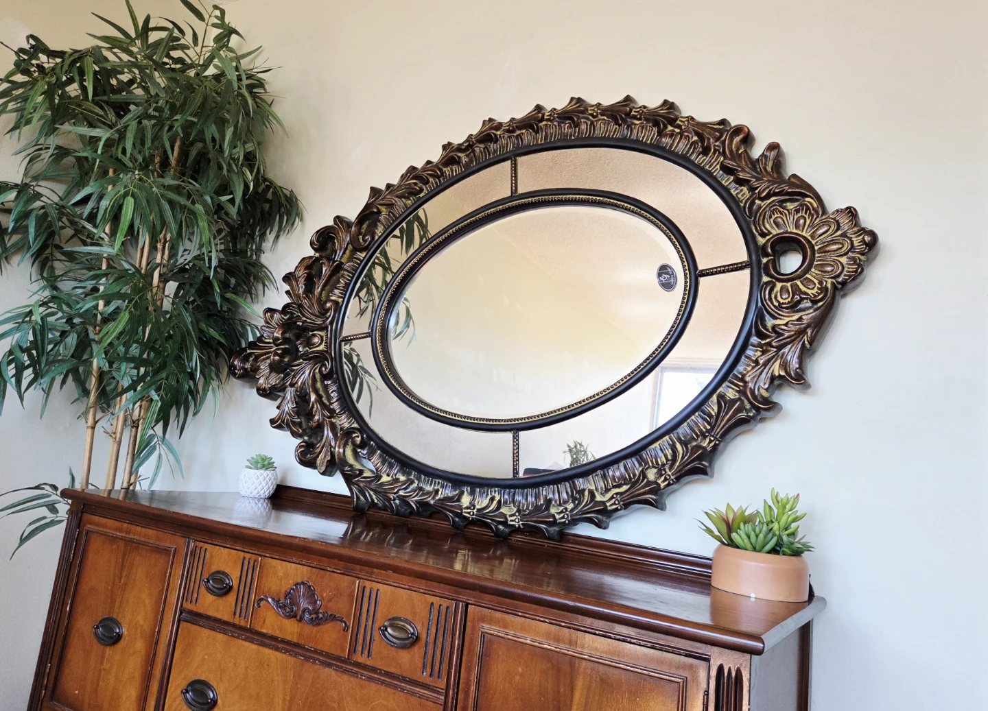 Brand New XL Ornate Decorative Oval Wall Mirror