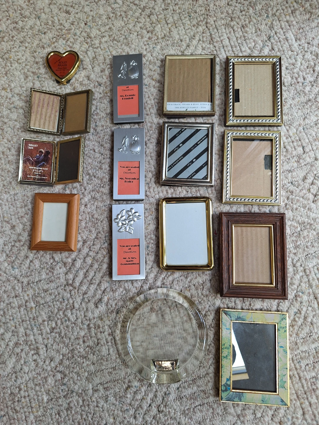 Assorted Small Table Top Photo Frames