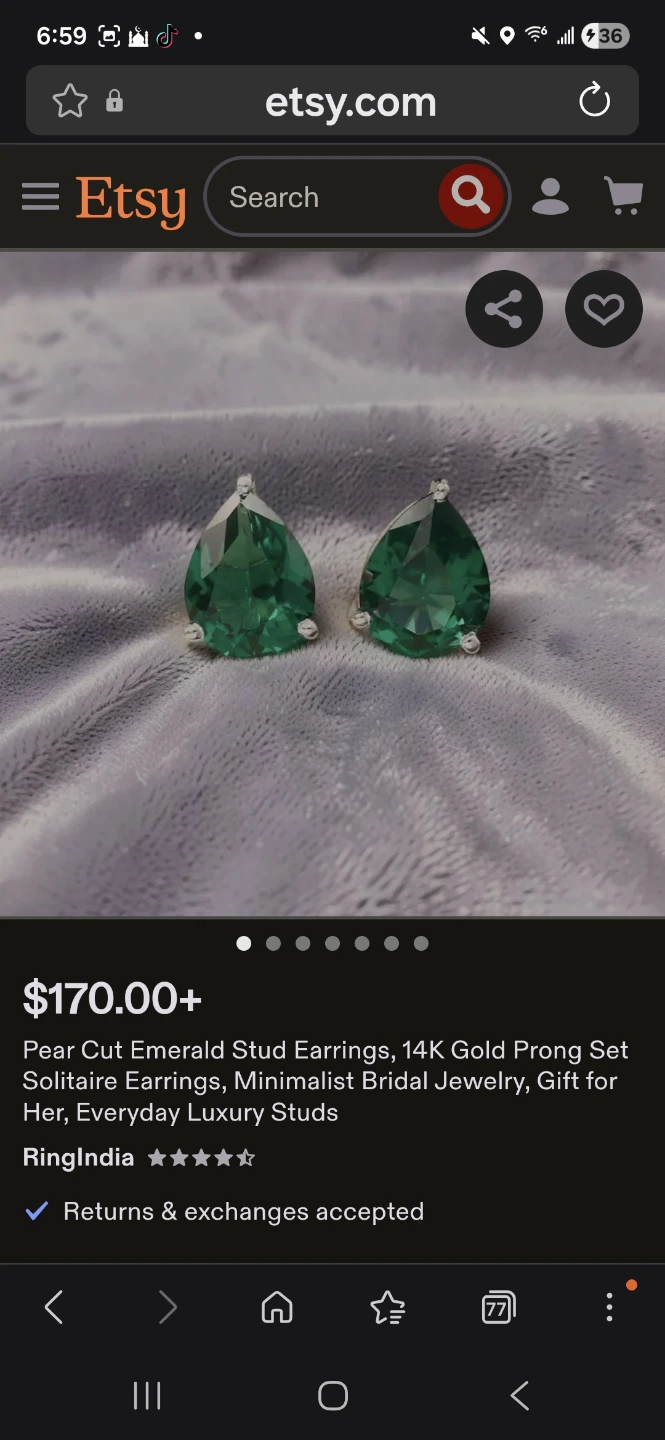 Pear Cut Emerald Stud Earrings - photo 4