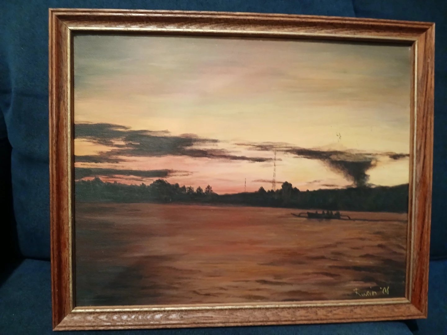 " Sunset River Landscape "