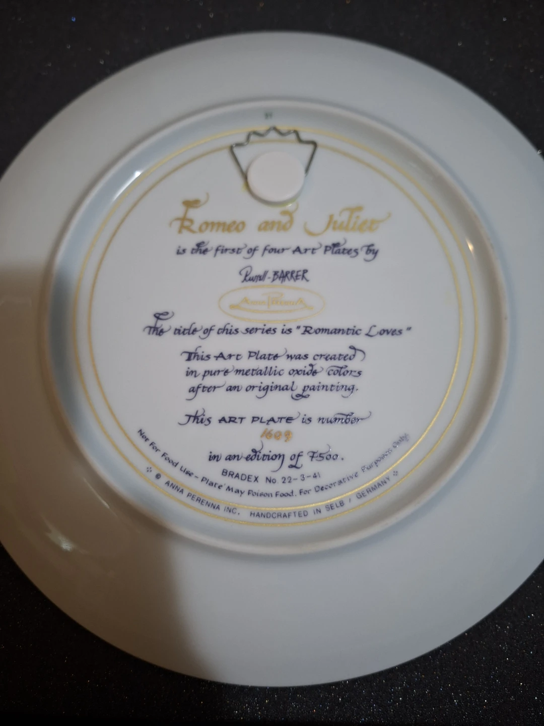 Anna Perenna Romeo and Juliet First Art Plate - photo 2