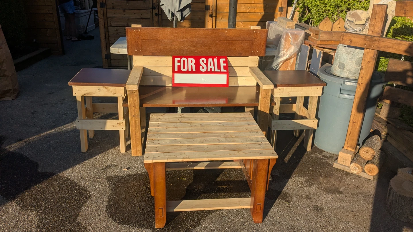 Custom 4 Piece Wooden Patio Furniture Set