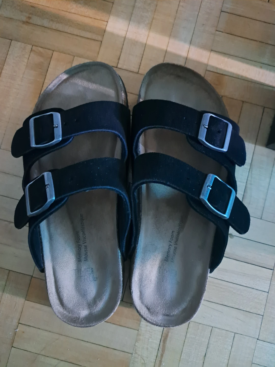 Black Memory Foam Slip-On Sandals
