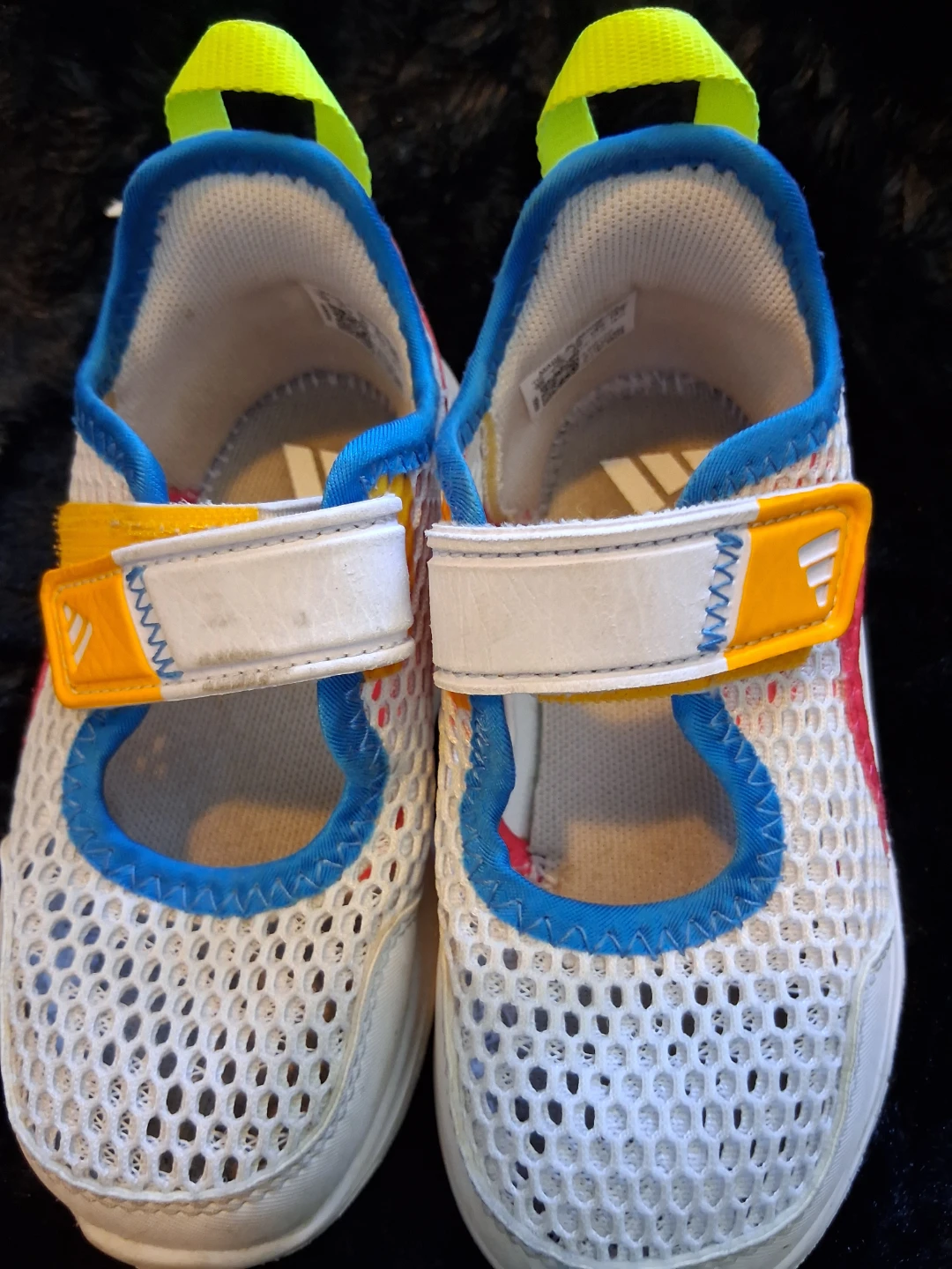 Adidas Kids Water Shoes Sandals White Pink Blue Yellow Size 8K - photo 2