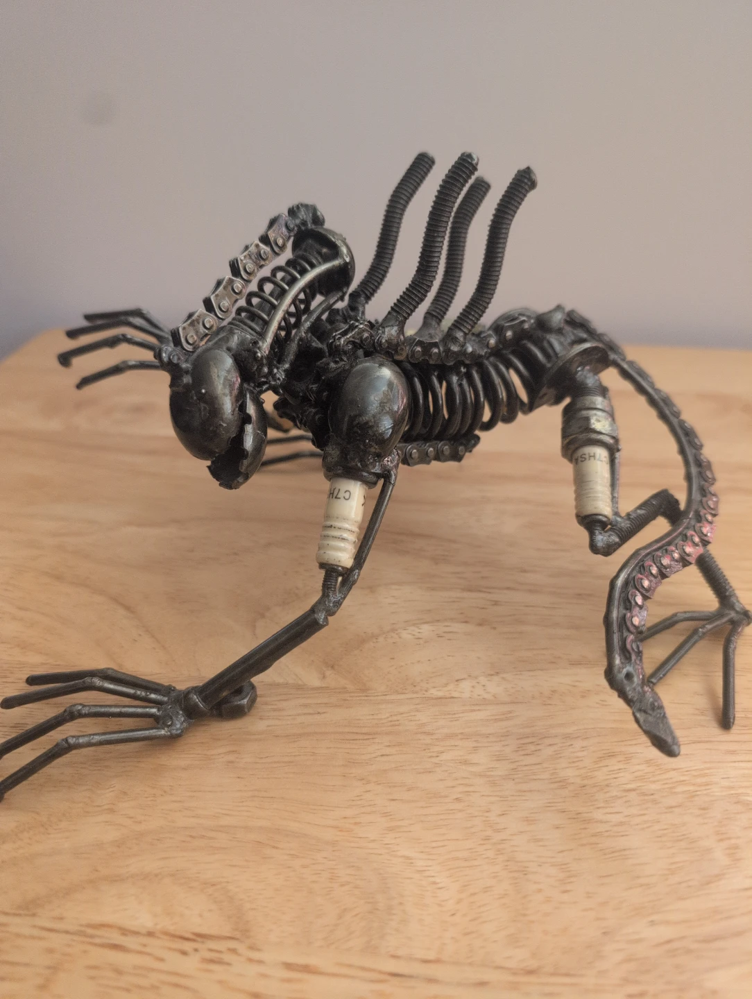 Recycled Metal Alien Sculpture