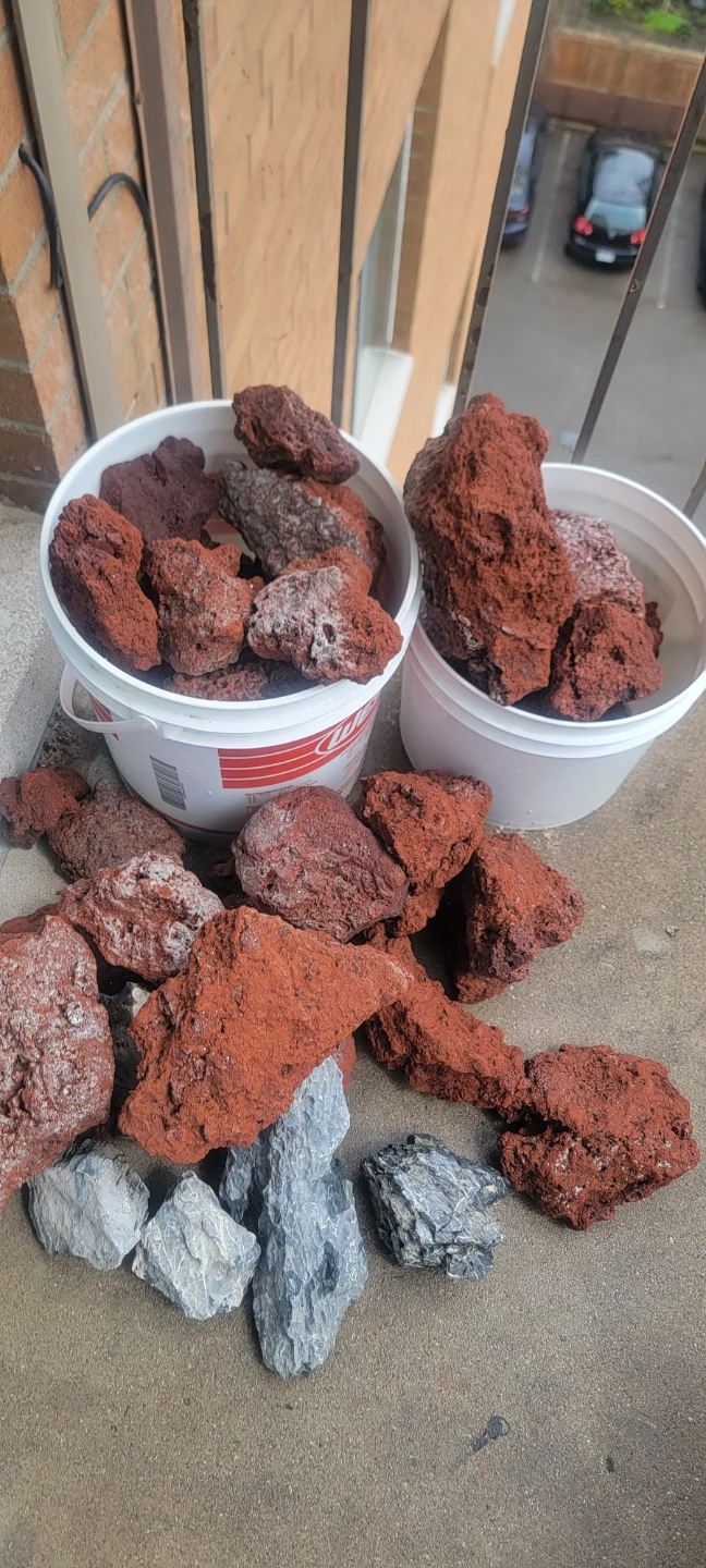 Lava Rocks and Grey Aquarium Rocks