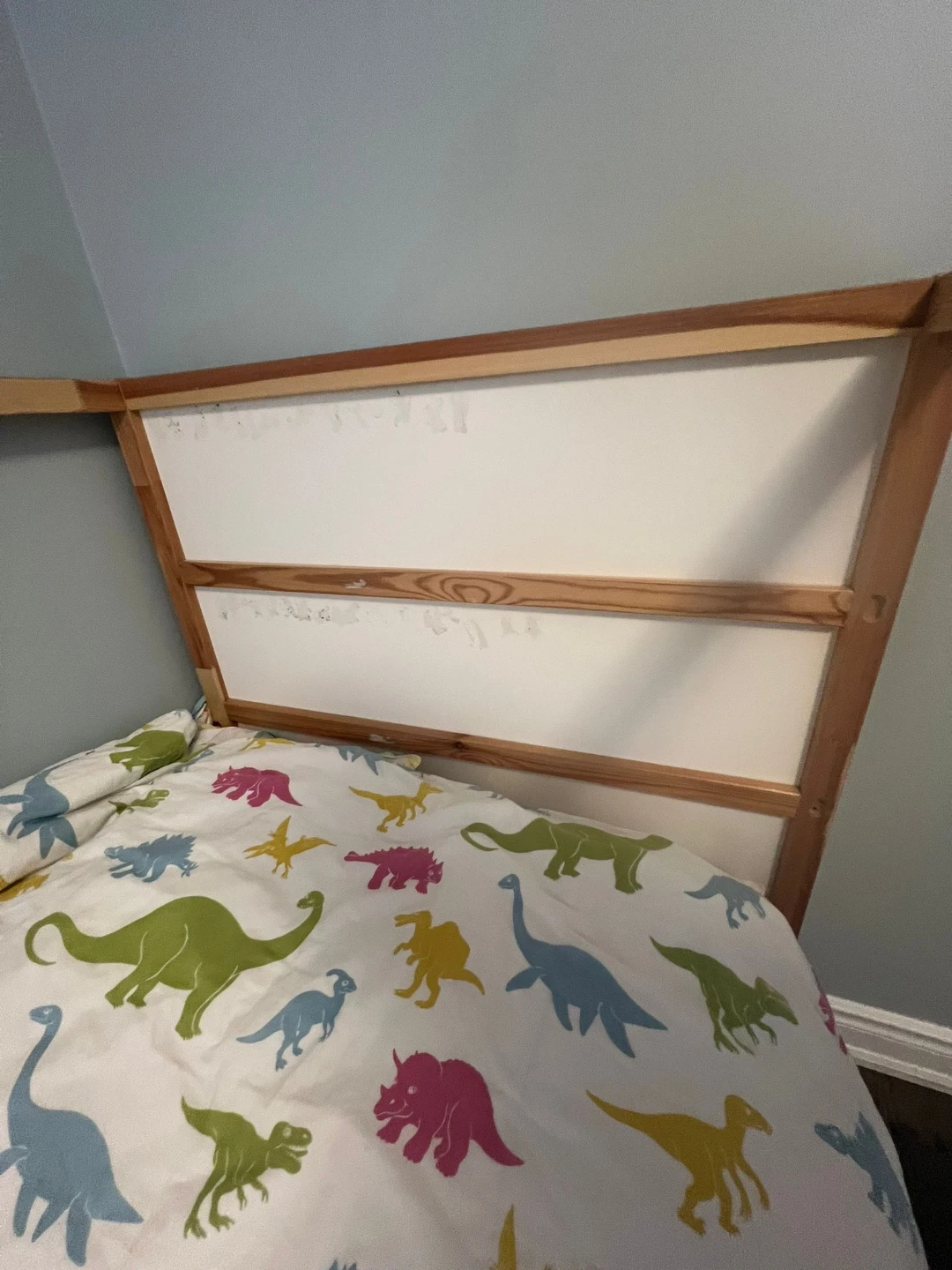Wood and White Toddler Bed Frame