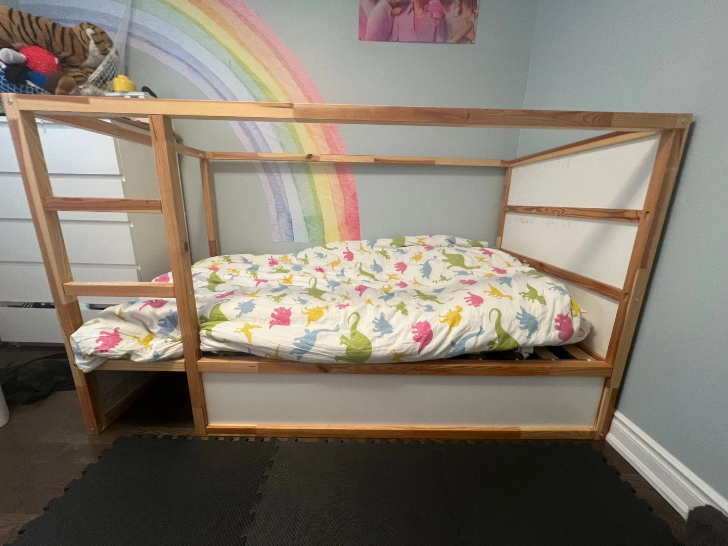 Wood and White Toddler Bed Frame - photo 5