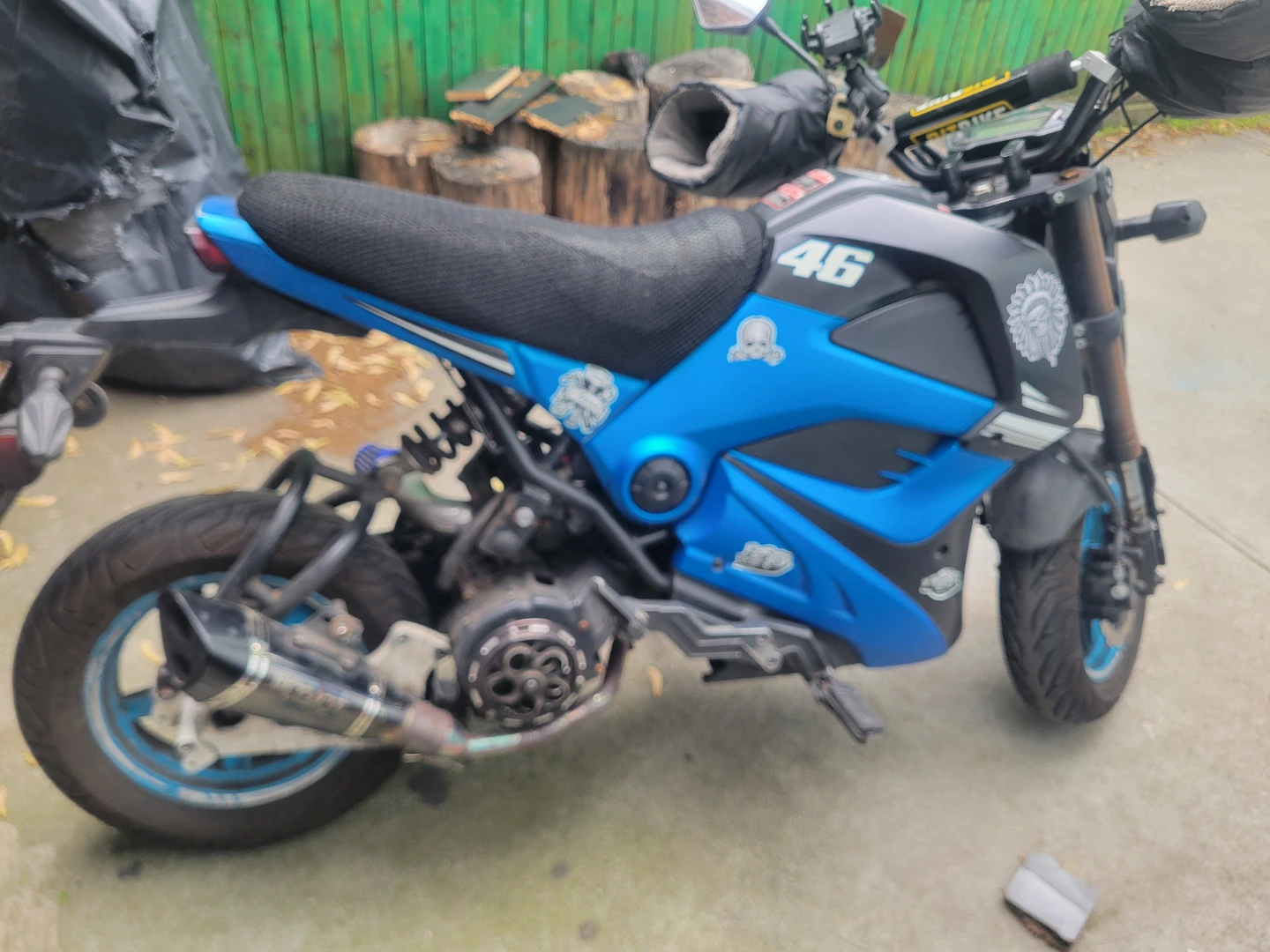 Customized Blue Scooter Motorcycle