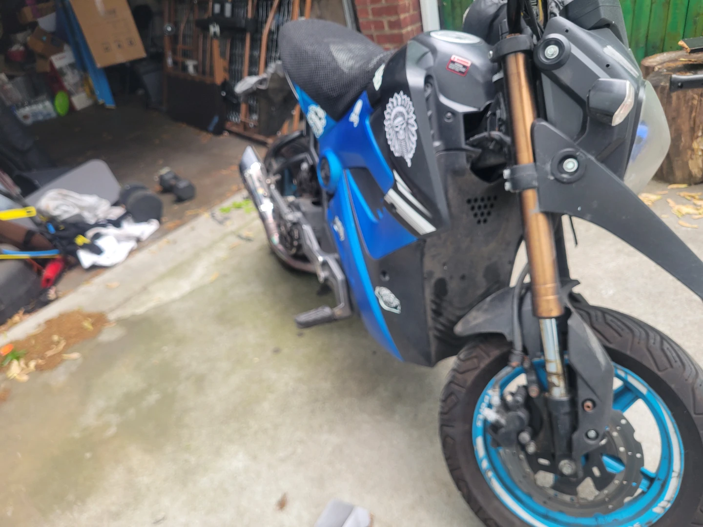 Customized Blue Scooter Motorcycle - photo 2