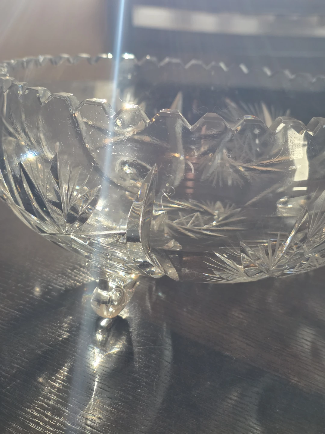 Vintage 3 footed Crystal Bowl - photo 2