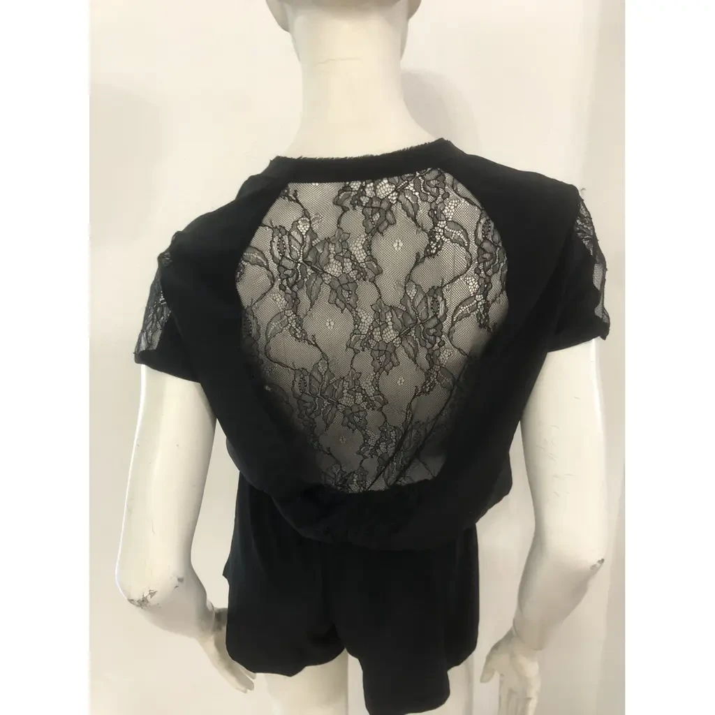 Maje silk Black Lace cut Back evening playsuit - photo 3