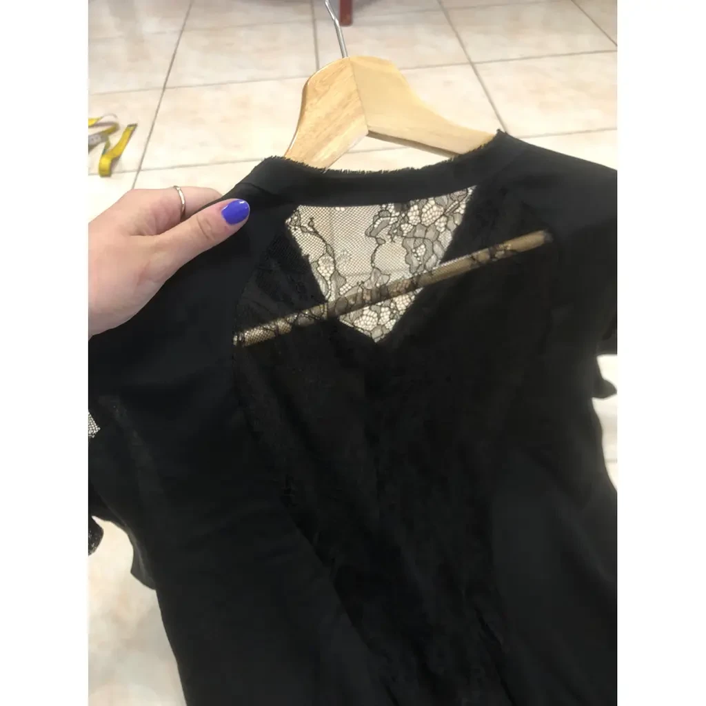 Maje silk Black Lace cut Back evening playsuit - photo 4