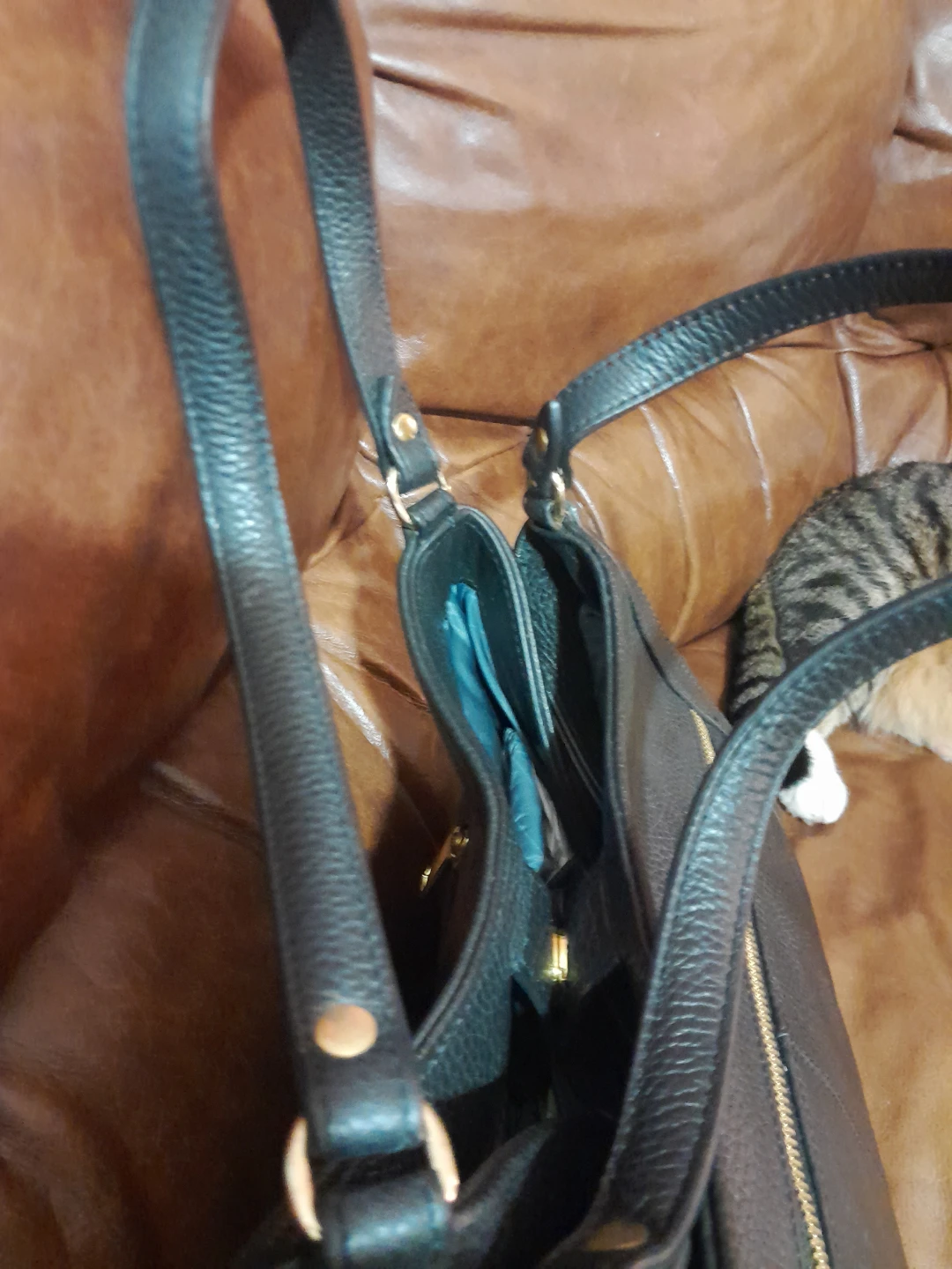 Champs Black Leather Hobo Bag with RFID Protection - photo 2