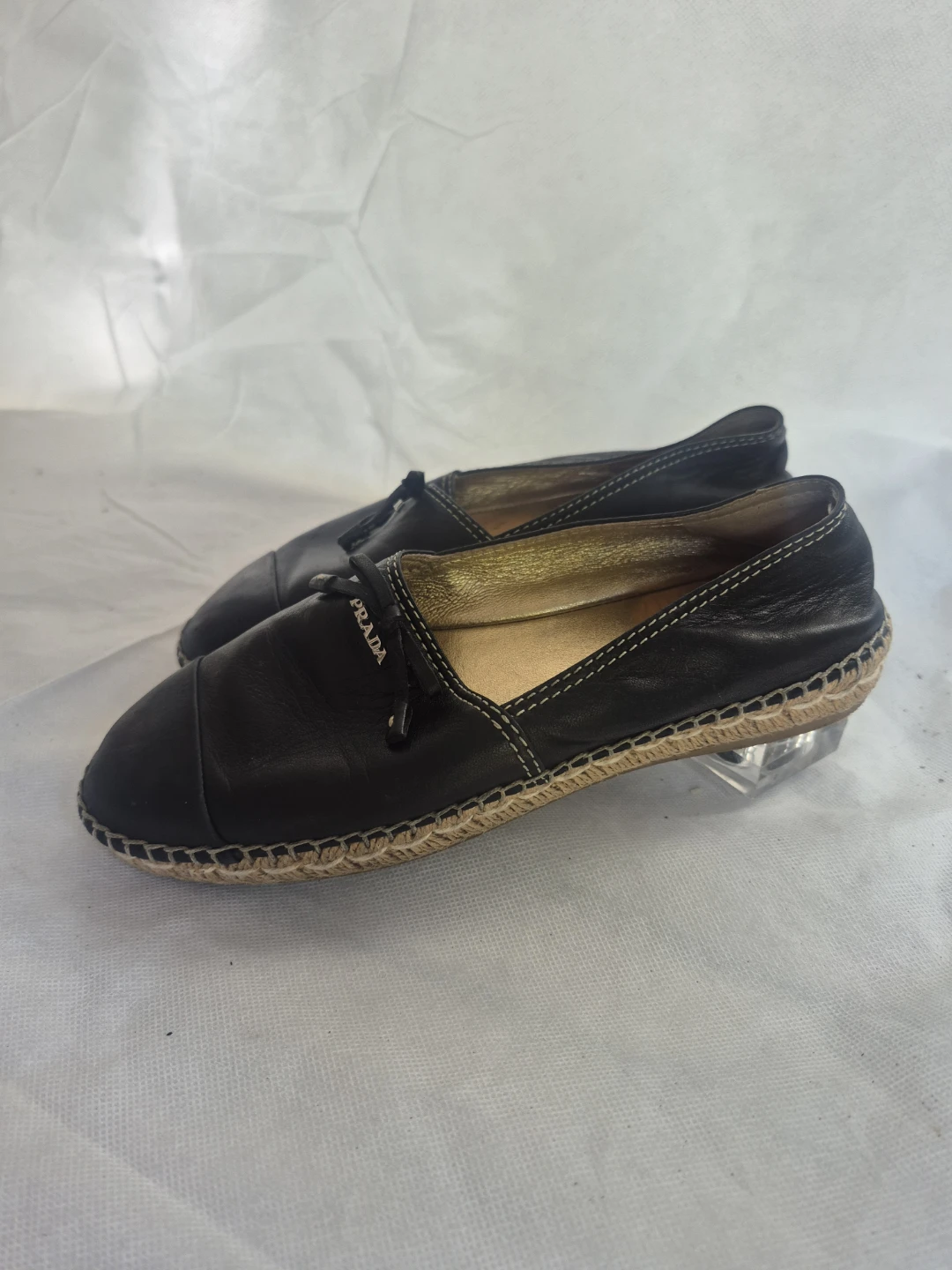 Prada Black Leather Espadrille Flats - photo 5