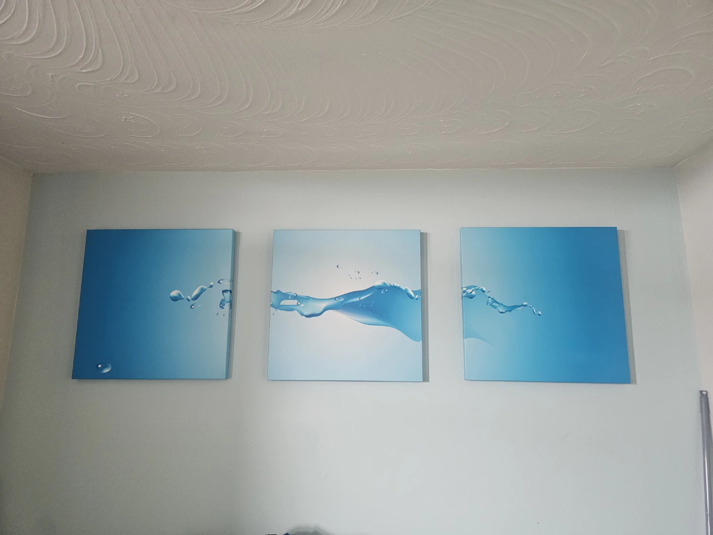 Set of 3 Blue Water Wave Canvas Art Prints