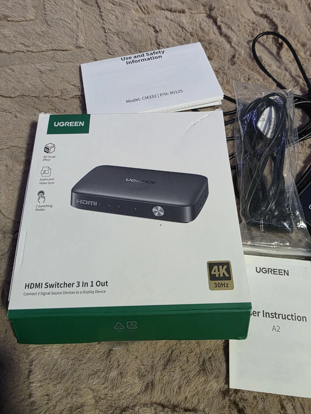 UGREEN HDMI Switcher 3 In 1 Out 4K - photo 4