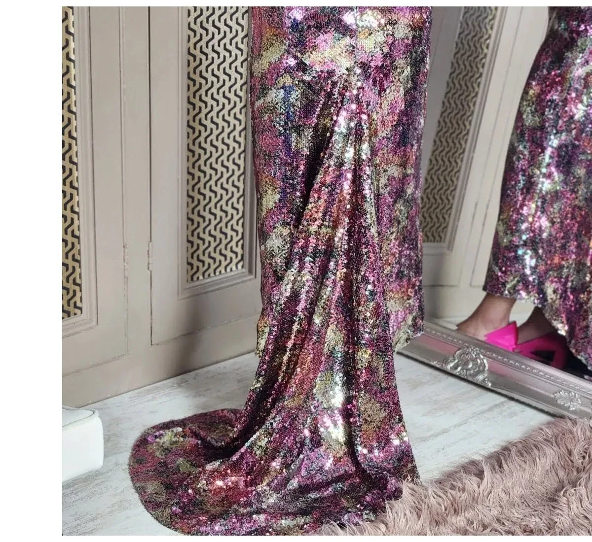 HALPERN Sequin Maxi Dress Size 38
