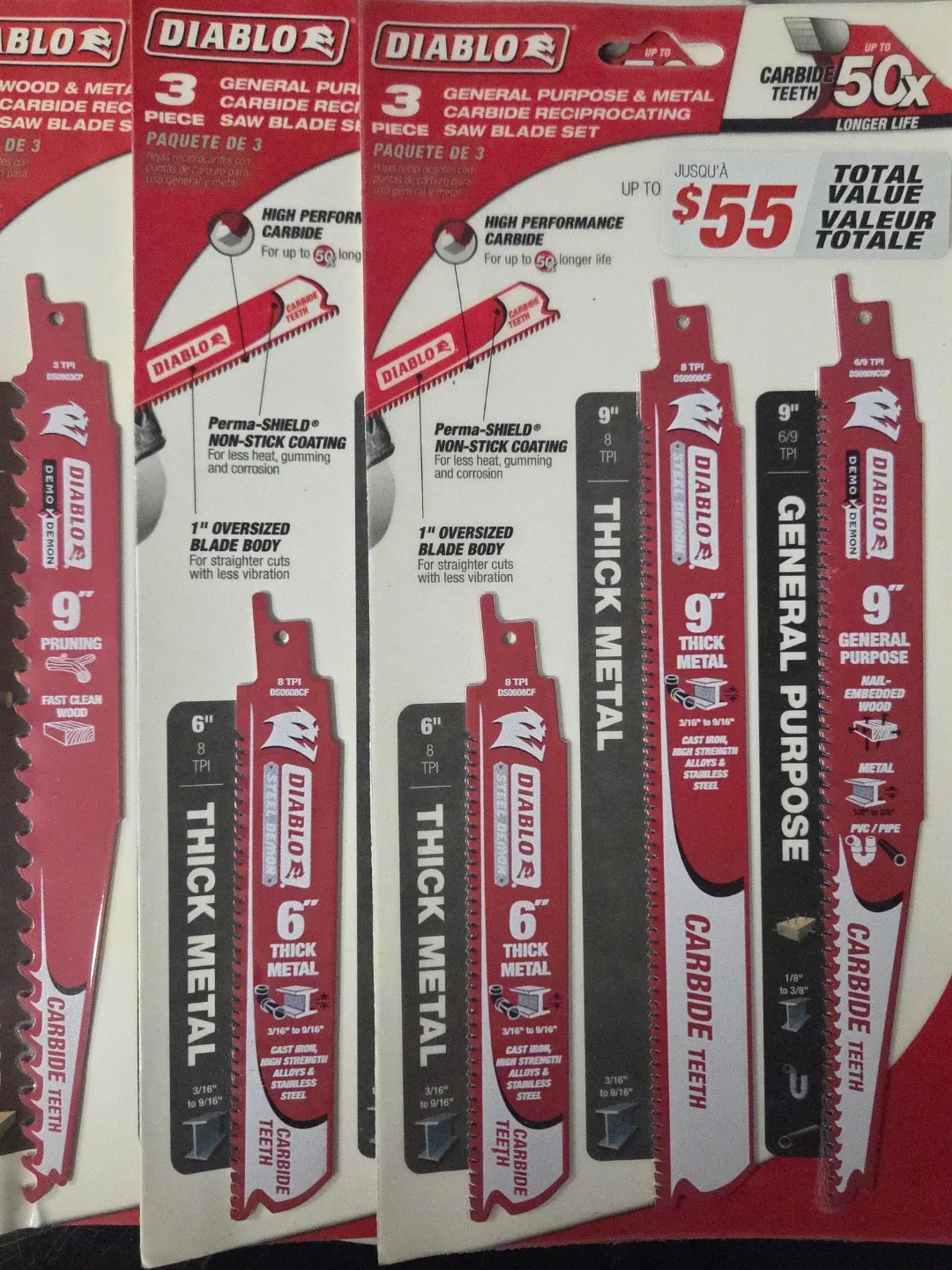 Diablo 9" Thick Metal Carbide Recip Saw Blades (2-Pack)