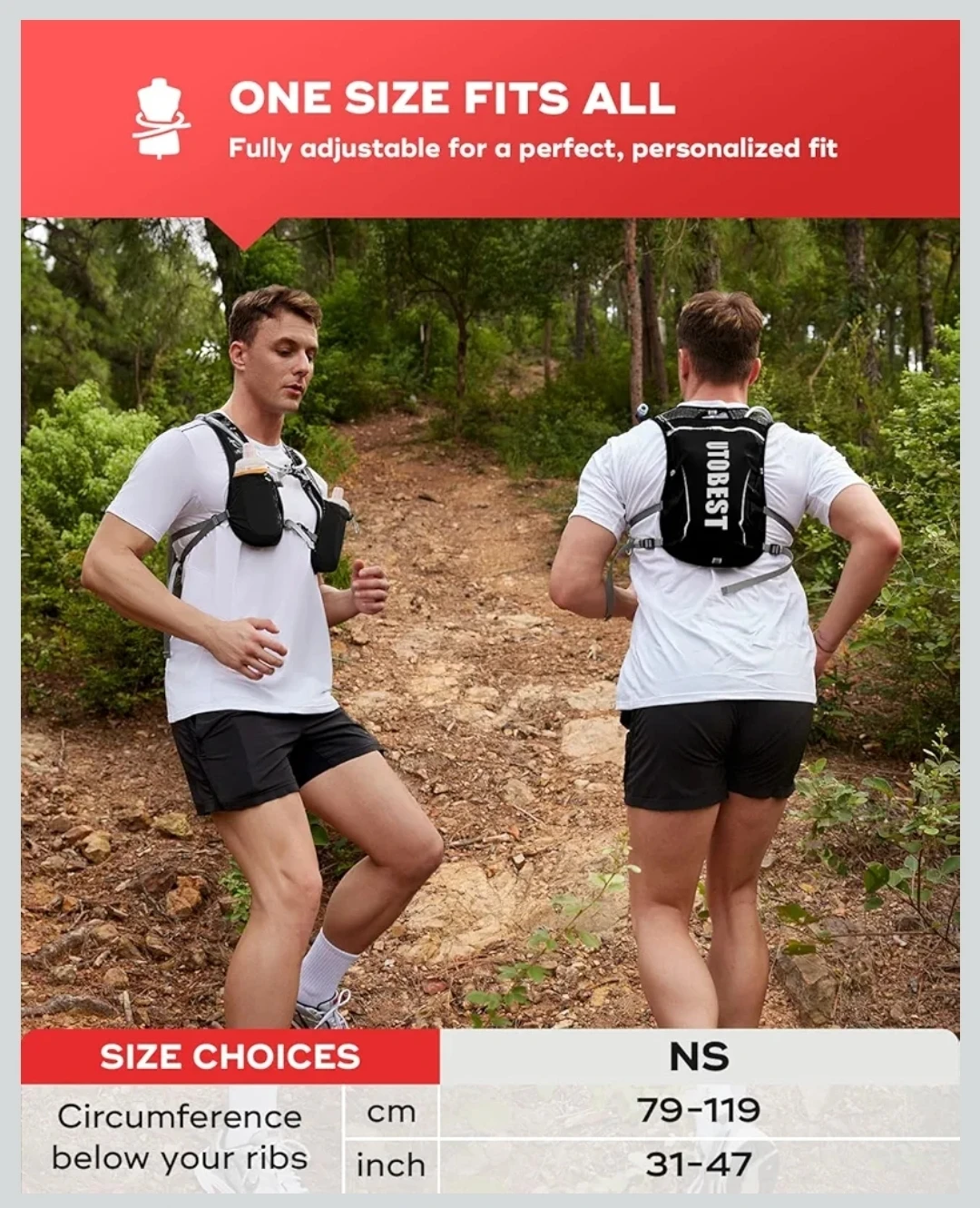 NEW Running Vest Jogging, 5L Hydration Backpack - photo 4